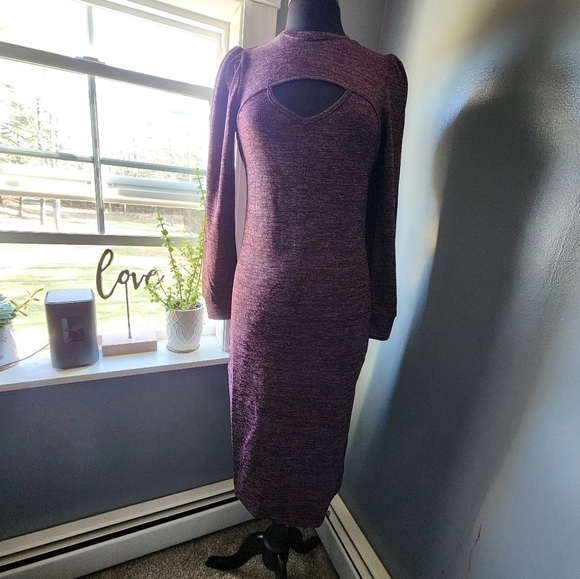 *NWT* Walter Baker Fontine Sparkle Long Sleeve Midi Dress - Picture 2 of 9